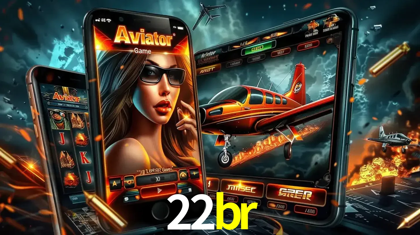 O popular jogo de apostas Aviator exibido em vários celulares e tablets, mostrando a interface emocionante e a ação de voo disponíveis para jogar agora no 22br.