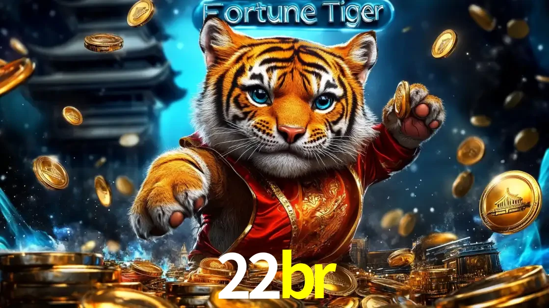 Imagem promocional do jogo de slot Fortune Tiger, com um tigre majestoso em traje tradicional cercado por uma fortuna em moedas de ouro, disponível agora no cassino 22br.